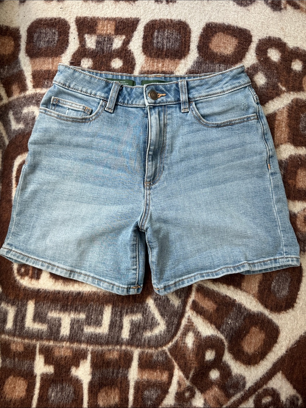 Women's Light Blue Denim High-Rise Shorts